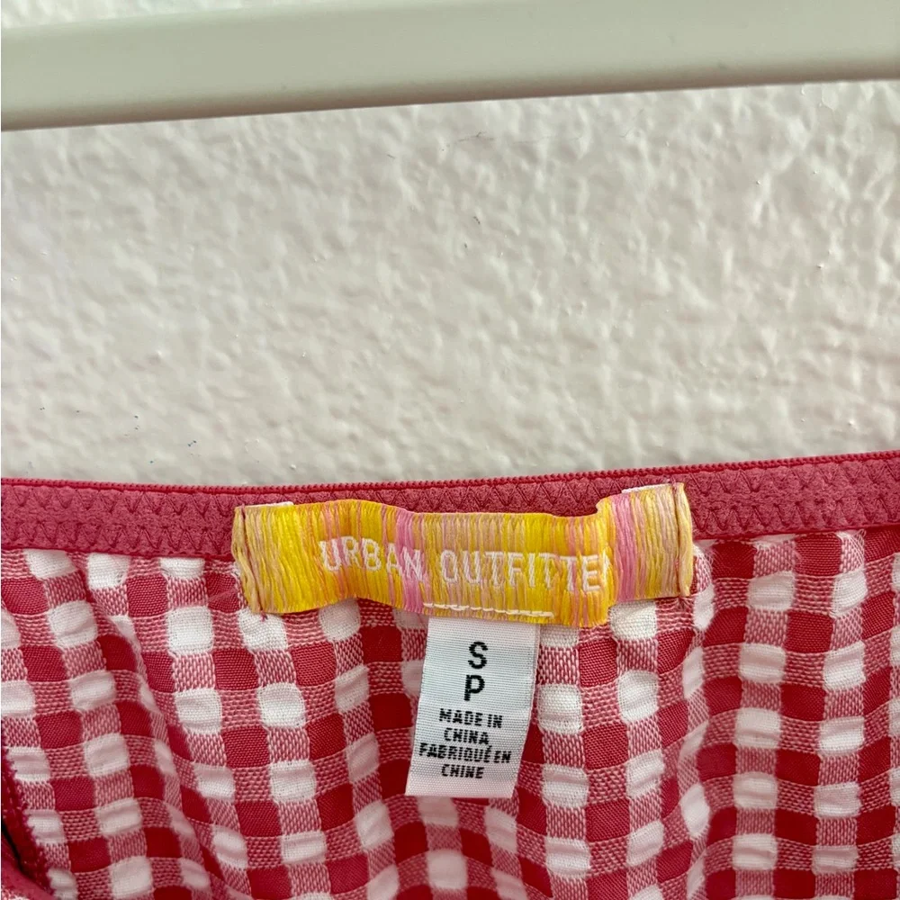 Urban Outfitters Pink Gingham Corset Mini Dress Eyelet Bustier SP - Picture 2 of 15